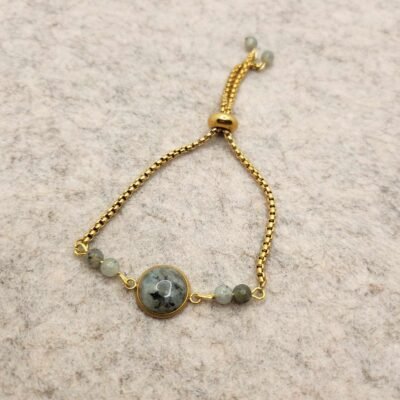 Bracelet rond doré en Labradorite