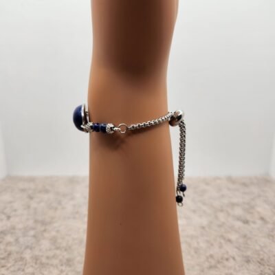 bracelet ovale argenté lapis lazuli profil bracelet ovale argenté lapis lazuli