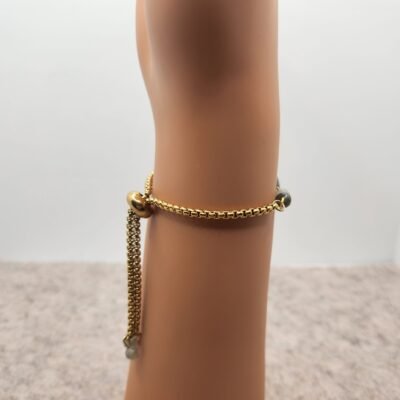 Bracelet doré rond en Labradorite