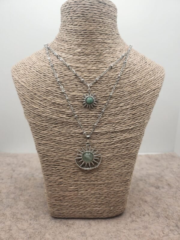 Collier double soleil en Aventurine