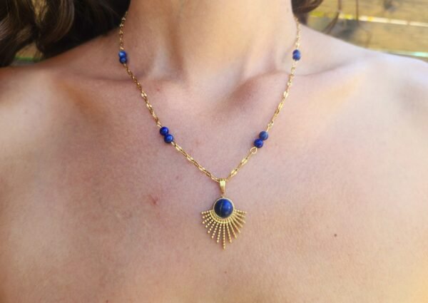 Collier feuillage en Lapis lazuli