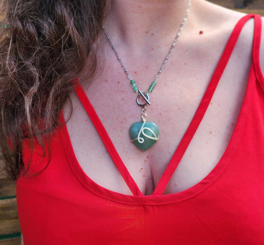 Collier gros cœur Aventurine