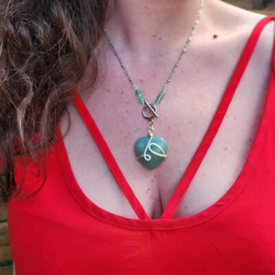 Collier gros cœur Aventurine