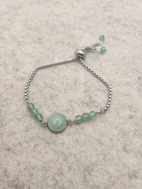 Bracelet rond en argenté en aventurine