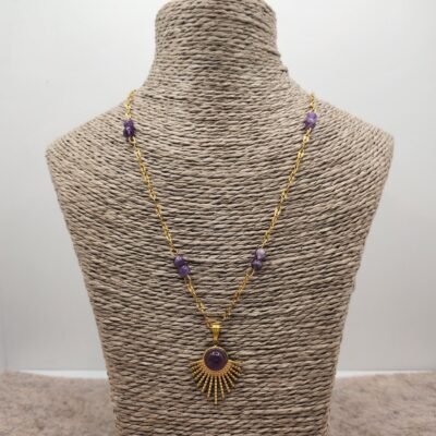 Collier feuillage Améthyste