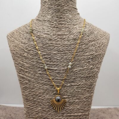 Collier feuillage Labradorite
