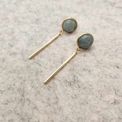 IMG_9167 boucle d'oreilles tige dorée en Labradorite