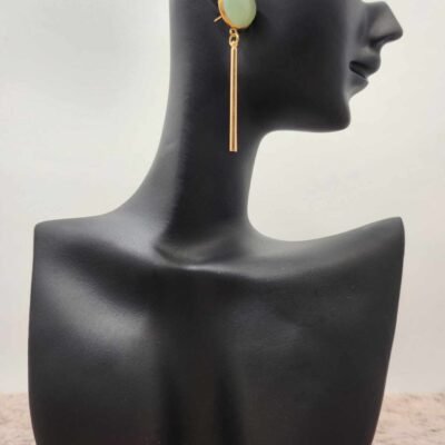 boucle d'oreilles tige dorée en Aventurine