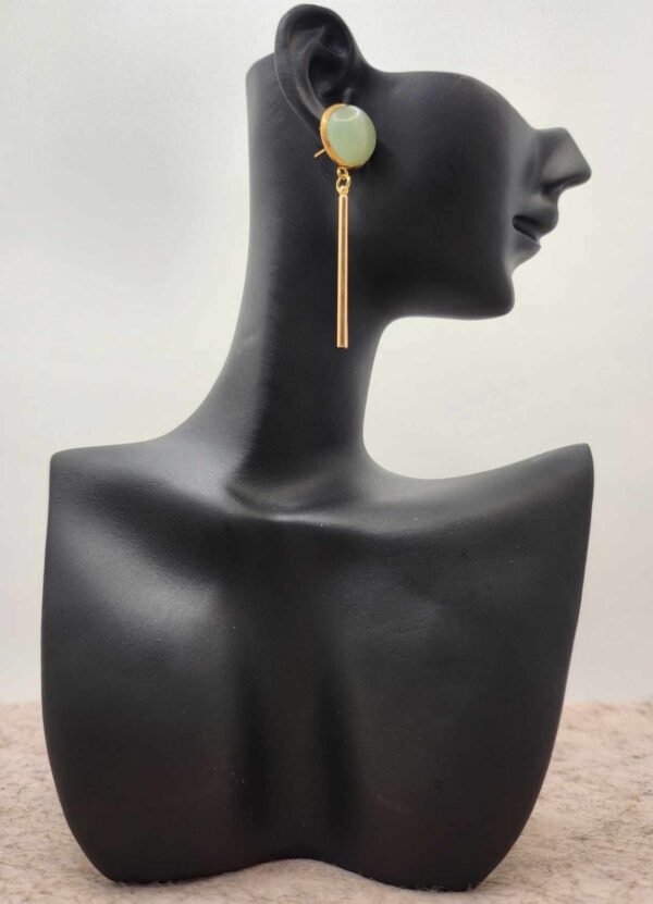 boucle d'oreilles tige dorée en Aventurine