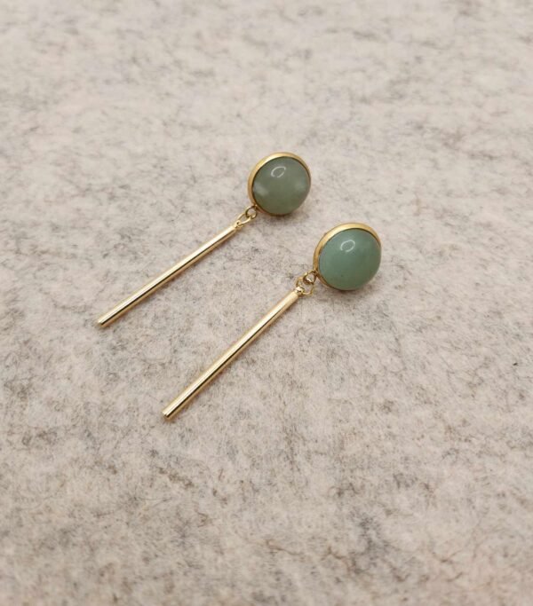 boucle d'oreilles tige dorée en Aventurine