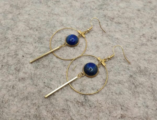 paire de boucles d'oreilles créole en Lapis lazuli