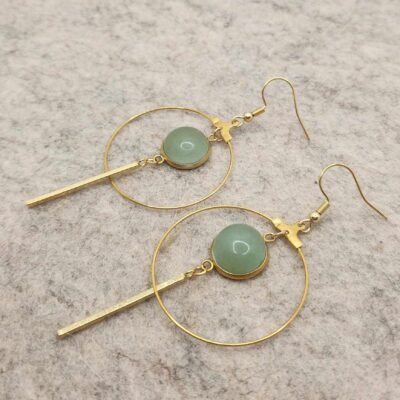 paire de boucles d'oreilles créole en aventurine