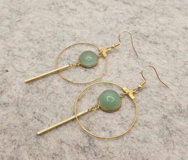 paire de boucles d'oreilles créole en aventurine