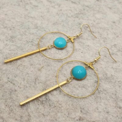 paire de boucles d'oreilles créole en Amazonite