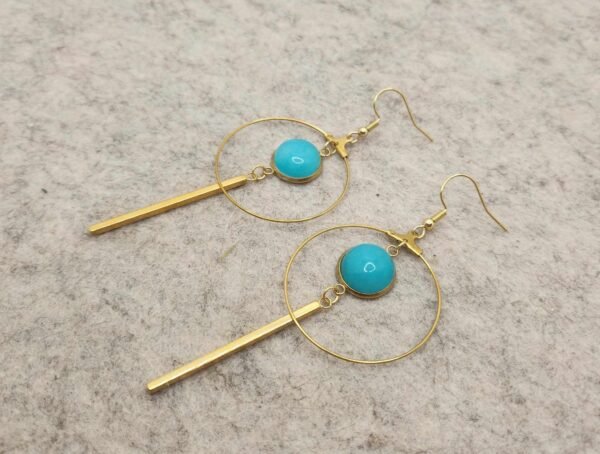 paire de boucles d'oreilles créole en Amazonite