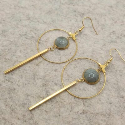 paire de boucles d'oreilles créole en Labradorite