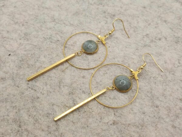 paire de boucles d'oreilles créole en Labradorite