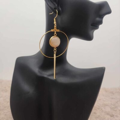 boucles d’oreilles créole en quartz rose paire de boucles d'oreilles créole en quartz rose
