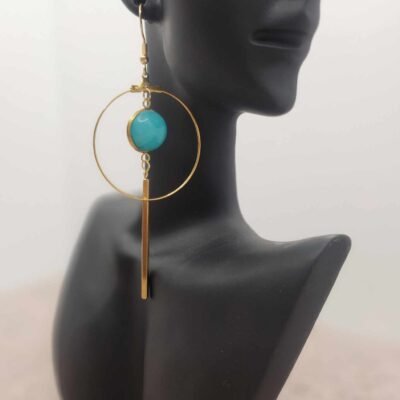 boucles d’oreilles créole en Amazonite paire de boucles d'oreilles créole en Amazonite