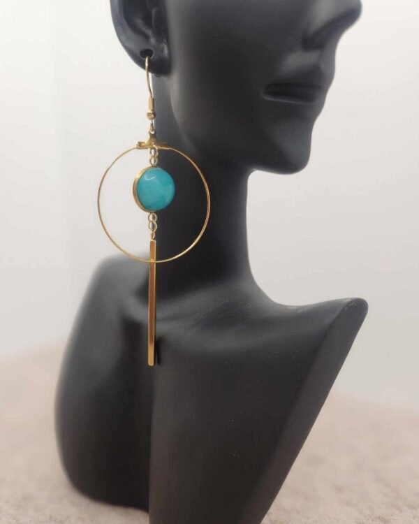 paire de boucles d'oreilles créole en Amazonite