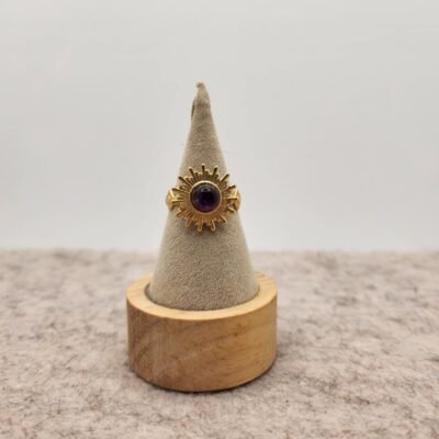 Bague Soleil dorée en Améthyste