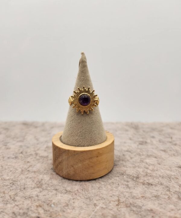 Bague Soleil dorée en Améthyste