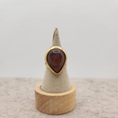 bague larme en acier inoxydable et avec un œil de taureau