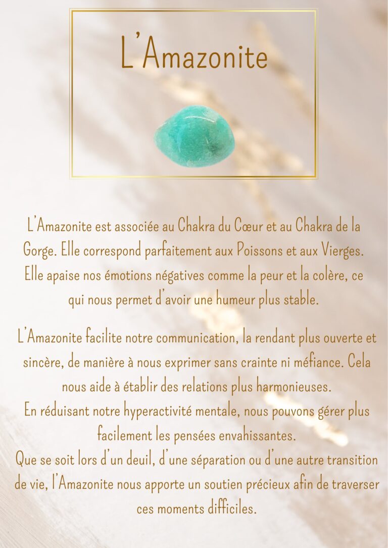 fiche propriété amazonite