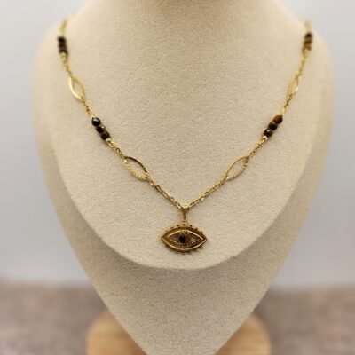 Collier Horus en œil de tigre