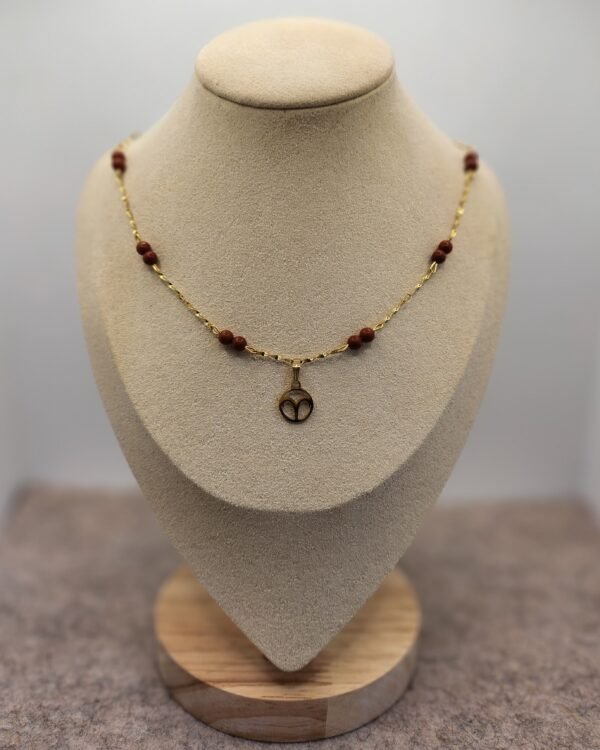 Collier Astro Bélier en Jaspe Rouge